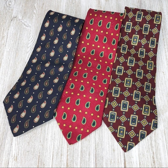 Tommy Hilfiger Italian Silk Tie Bundle of 3 - Picture 1 of 13